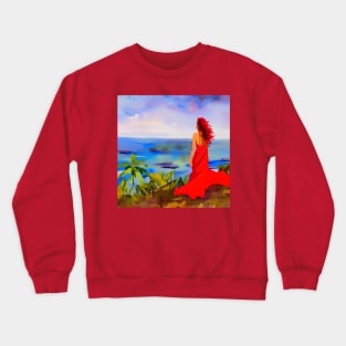 Red Lotus Paradise Crewneck Sweatshirt